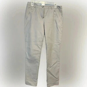 Michael Kors Chino Pants Womens 6 Gray Mid Rise Flat Front Zipped Pocket Zip Fly